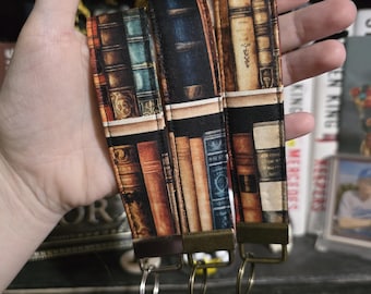 Fabric Bookish Bookshelf Wristlets