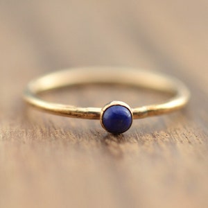 14K Gold Filled Lapis Lazuli Stacking Ring // Gold Lapis Lazuli Ring // September Birthstone Ring // Gemstone Ring // Gift for her