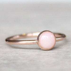 Pink Opal Ring // 14k Rose Gold Filled Pink Opal Ring // October Birthstone Ring // Rose Gold Ring // Pink Opal Stacking Ring