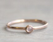 Rose Gold Moonstone Ring 14K Rose Gold Filled Gemstone Stacking Rings June Birthstone Rings 3mm Rainbow Moonstone Cabochon Bezel