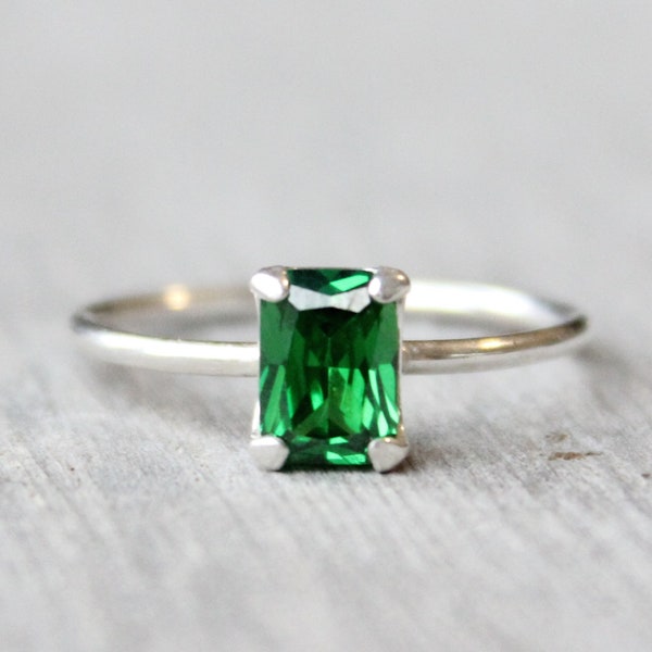 Emerald Cut Emerald Ring - Etsy