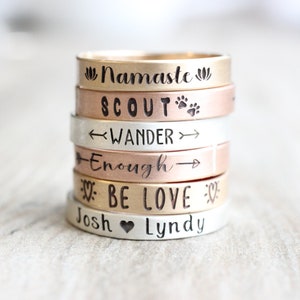 Personalized Stacking Ring: Sterling Silver, Gold, Rose Gold Filled