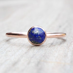 14k Rose Gold Filled Lapis Lazuli Ring - September Birthstone