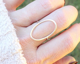 Sterling Silver Open Oval Ring // Oval Ring // Large Oval Ring