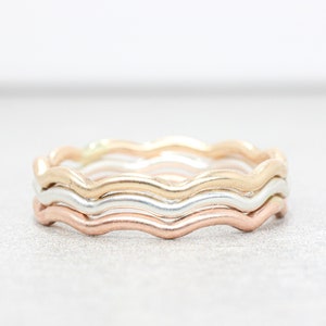 Stapelringe aus gemischten Metallen: Sterling Silber, Gold, Roségold