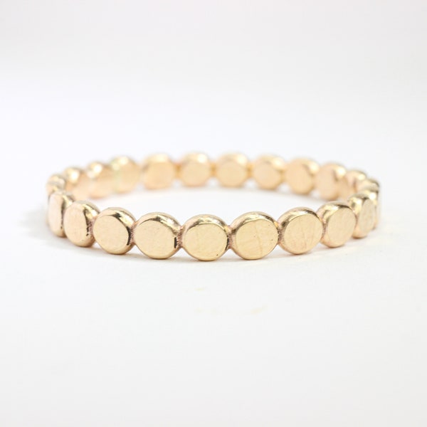 14k Gold Filled Flat Bead Stacking Ring: Sterling Silver & Rose Gold