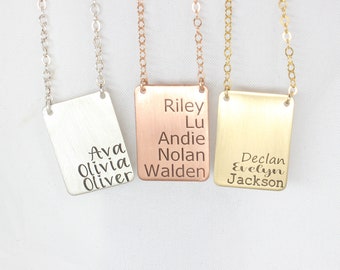 Custom Engraved Name Necklace Personalized Gift for Women // Mama Necklace Gift for Mom Handmade Jewelry Unique Jewelry Gift for Her