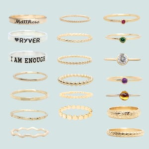 Build Your Own Stacking Ring Set: Sterling Silver, Gold Filled, Rose Gold