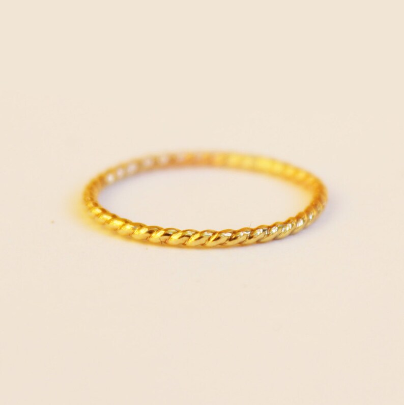 Gold Rope Ring 14K Gold Filled Twist Ring Gold Twist Stacking Ring