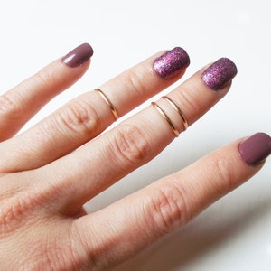 Set aus drei 14K Gold Filled Knöchelringen - Stapelbar