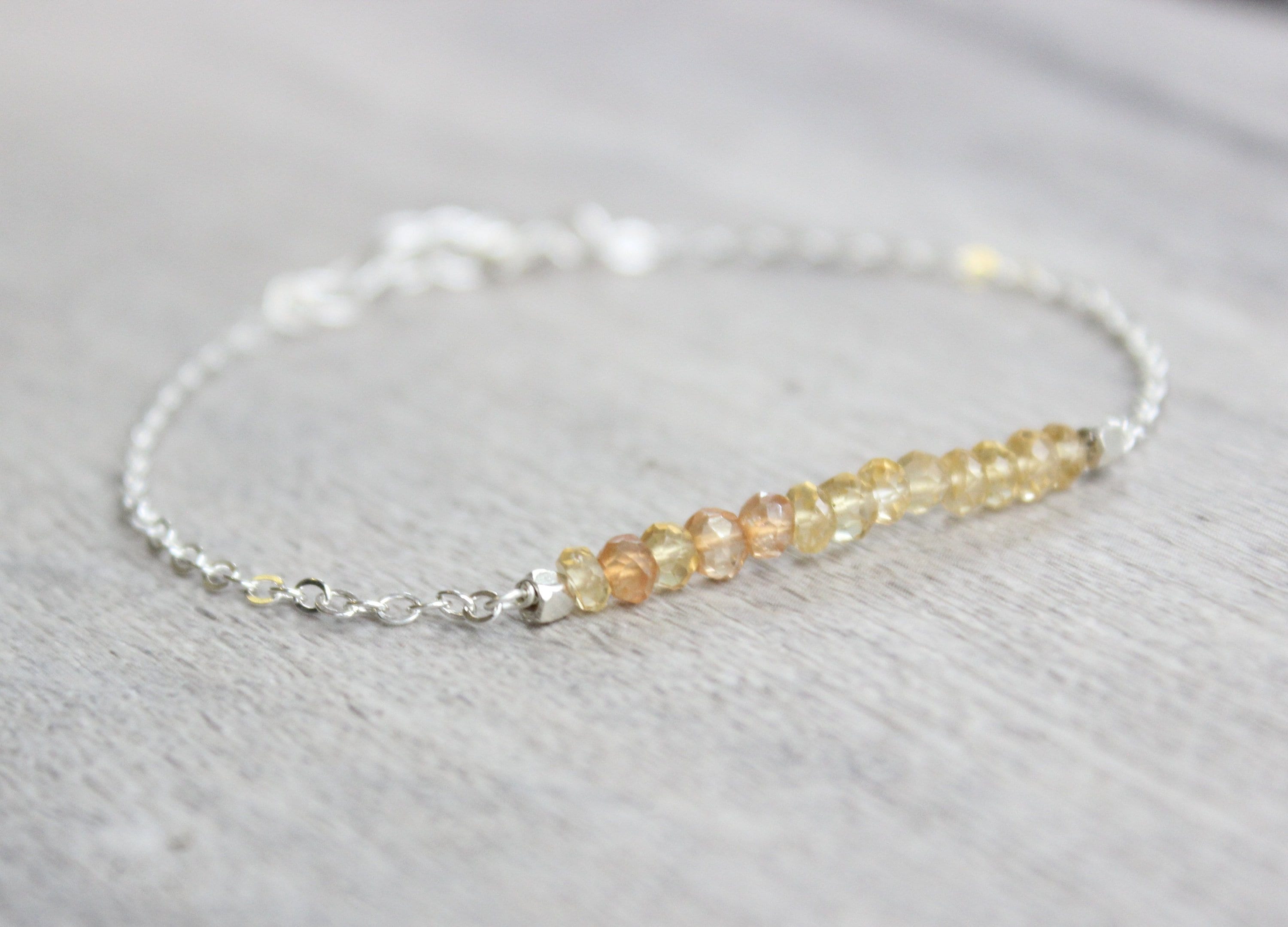 CITRINE CRYSTAL BRACELET - AUTUMN COLOURS - SILVER main image 1