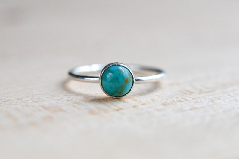 Sterling Silver Turquoise Ring // Genuine Turquoise Ring // | Etsy