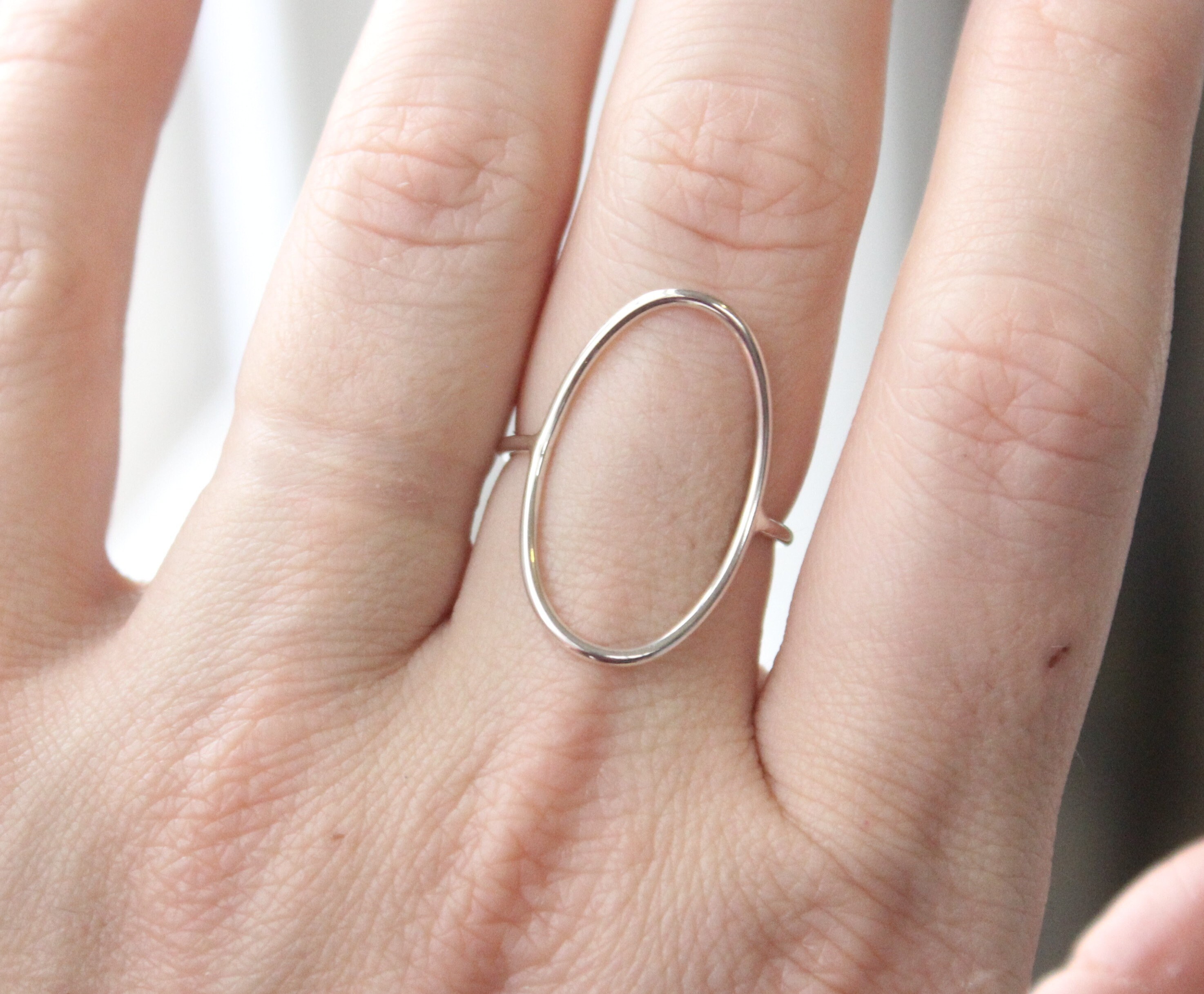 Sterling Silver Open Oval Ring // Oval Ring // Large Oval
