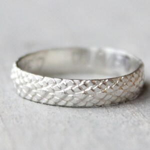 Sterling Silver Patterned Band: Engravable Thick Stacking Ring - Etsy