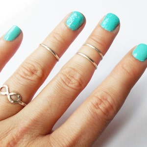 Sterling Silver Knuckle Rings: Stackable Midi Rings