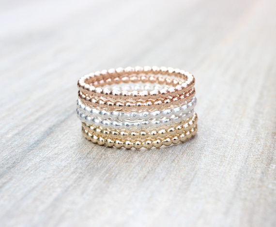 Design Your Own Stacking Ring Name & Stone Stacking Ring Set The