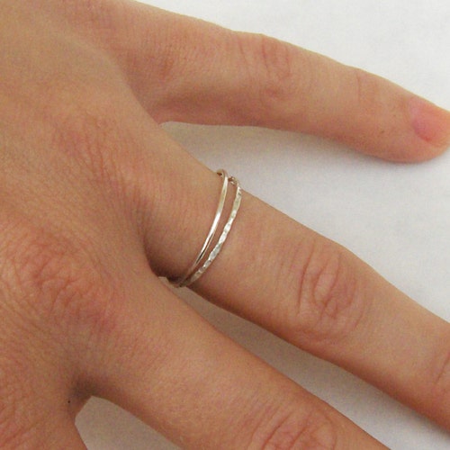 Silver Gold and Rose Gold Stackable Rings // Set of 3 Simple Etsy