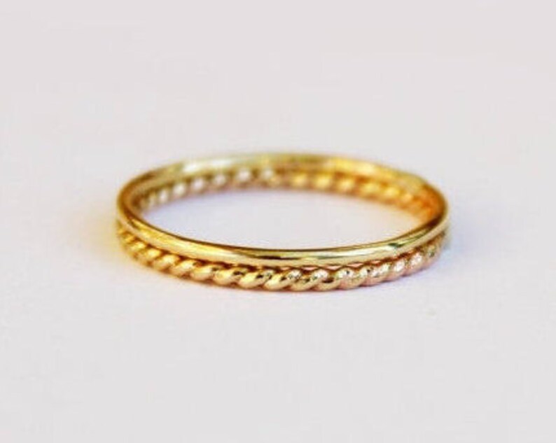 Set of 2 Simple 14K Gold Filled Rings Stackable Gold - Etsy