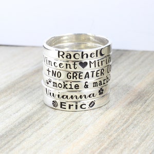 Sterling Silver Name Ring Personalized Ring Custom Stacking Ring Engraved Ring image 6