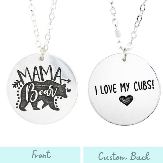 Mama Bear Necklace Sterling Silver Mama Bear Necklace