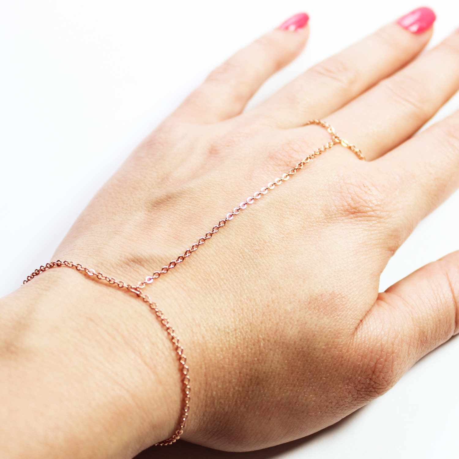 Simple Rose Gold Hand Chain Rose Gold 