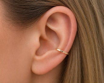 Sparkle Hammered Ear Cuff • 14K Gold Filled • No Piercing