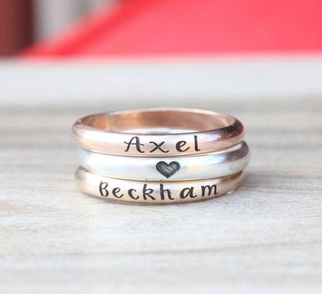 Amazon.com: RESVIVI Sterling Silver Personalized Name Ring Custom Made with  Any Name Promise Ring Jewelry Gift for Women Gold : Clothing, Shoes &  Jewelry