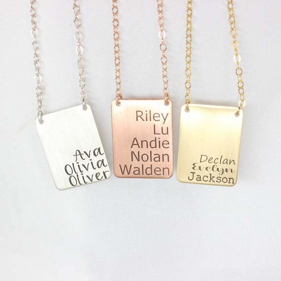 For Her Personalised Name Necklace UK Names Engraved On
