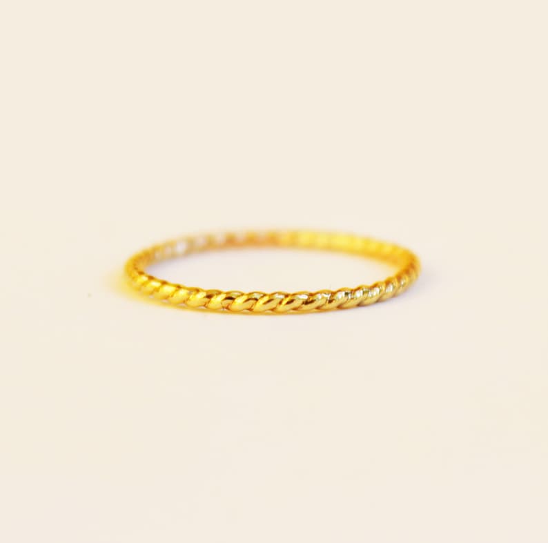 Gold Rope Ring 14K Gold Filled Twist Ring Gold Twist Stacking Ring