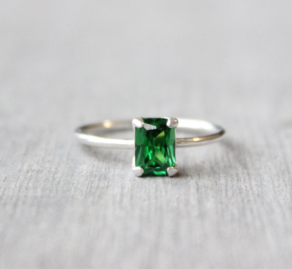 Green Quartz Emerald Cut Ring – Gempro: Certified Gemstones 925 Sterling  Silver BIS Hallmarked Jewelry