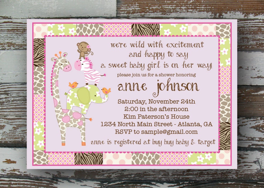 Jungle Jill Baby Shower Invitation - Printable