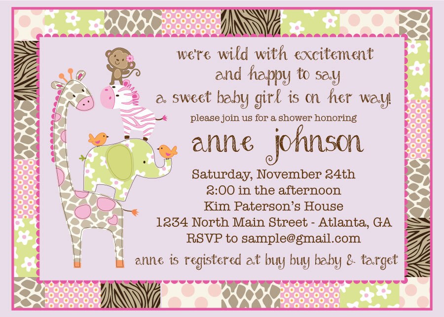 Printable Jungle Jill Baby Shower Invitation Plus 2 Etsy