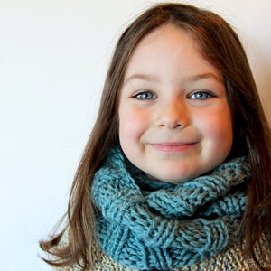 KNITTING PATTERN Mallory Cowl Quick Knitted Ribbed Infinity Reversible Worsted Child & Adult Version PDF image 3