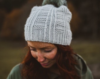 KNITTING PATTERN | Tread - Slouchy Hat Textured Modern Toque West Coast - PDF