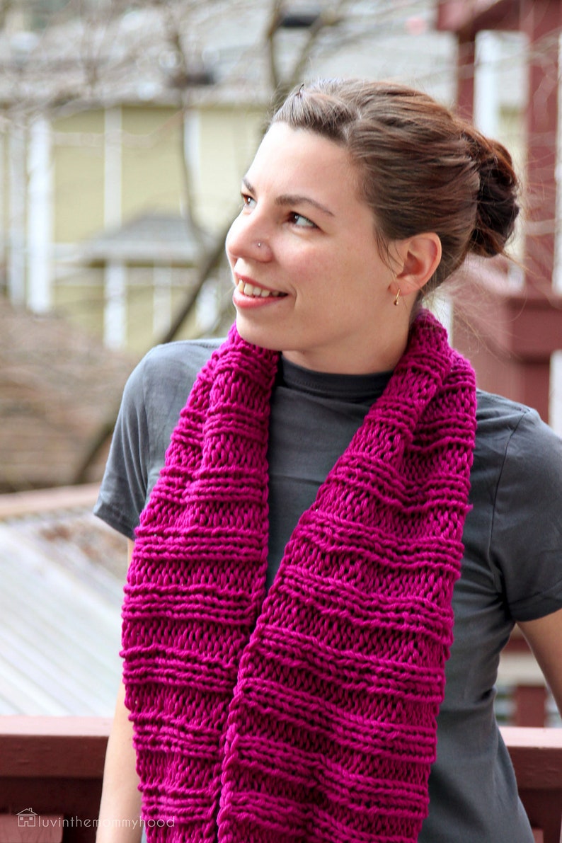 KNITTING PATTERN Mallory Cowl Quick Knitted Ribbed Infinity Reversible Worsted Child & Adult Version PDF image 9