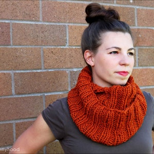 KNITTING PATTERN Mallory Cowl Quick Knitted Ribbed Infinity Reversible Worsted Child & Adult Version PDF image 4