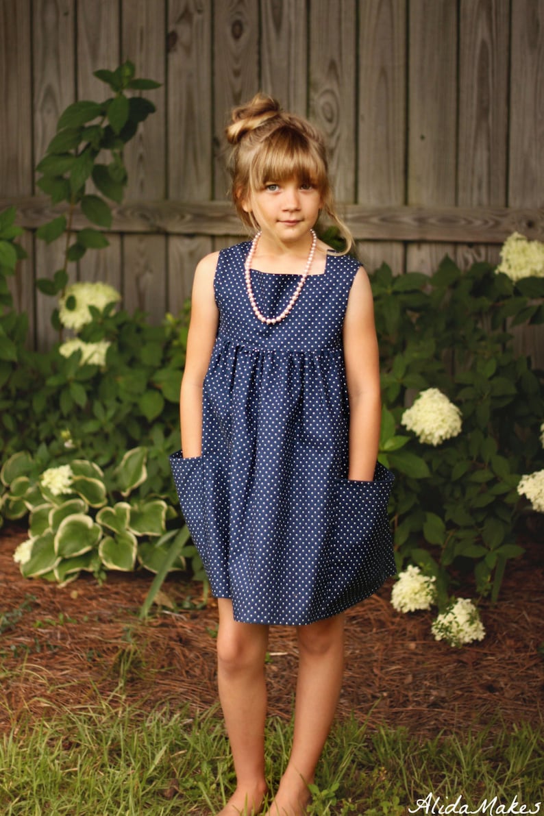 Sally Dress Sewing Pattern Vintage Modern Large Pockets Square Etsy