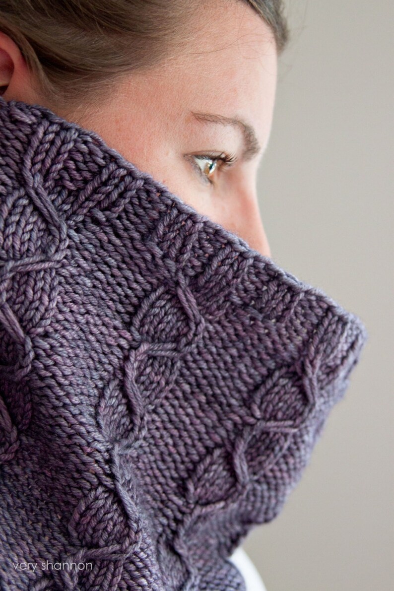 KNITTING PATTERN Lansbury Infinity Cowl Mock Cable Textured Scarf PDF image 2