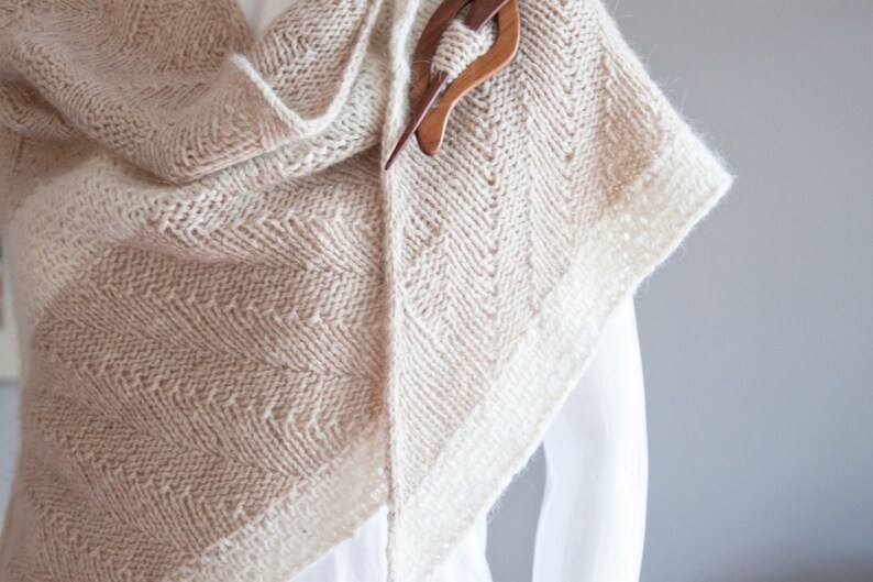KNITTING PATTERN | Compass - Triangular Shawl Textured Wrap Modern ...