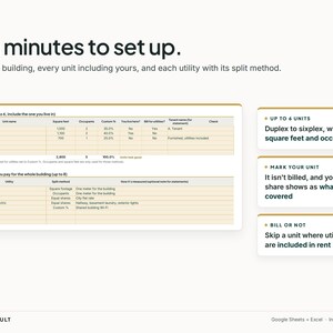 Kalkylblad för delad räkning för hyresvärd, mall för hyresgästens räkning för el, RUBS-fakturering för duplex och flerfamiljshus, Google Sheets + Excel bild 6