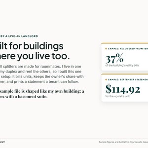 Kalkylblad för delad räkning för hyresvärd, mall för hyresgästens räkning för el, RUBS-fakturering för duplex och flerfamiljshus, Google Sheets + Excel bild 7