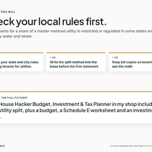 Kalkylblad för delad räkning för hyresvärd, mall för hyresgästens räkning för el, RUBS-fakturering för duplex och flerfamiljshus, Google Sheets + Excel bild 9