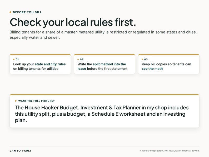 Kalkylblad för delad räkning för hyresvärd, mall för hyresgästens räkning för el, RUBS-fakturering för duplex och flerfamiljshus, Google Sheets + Excel bild 9