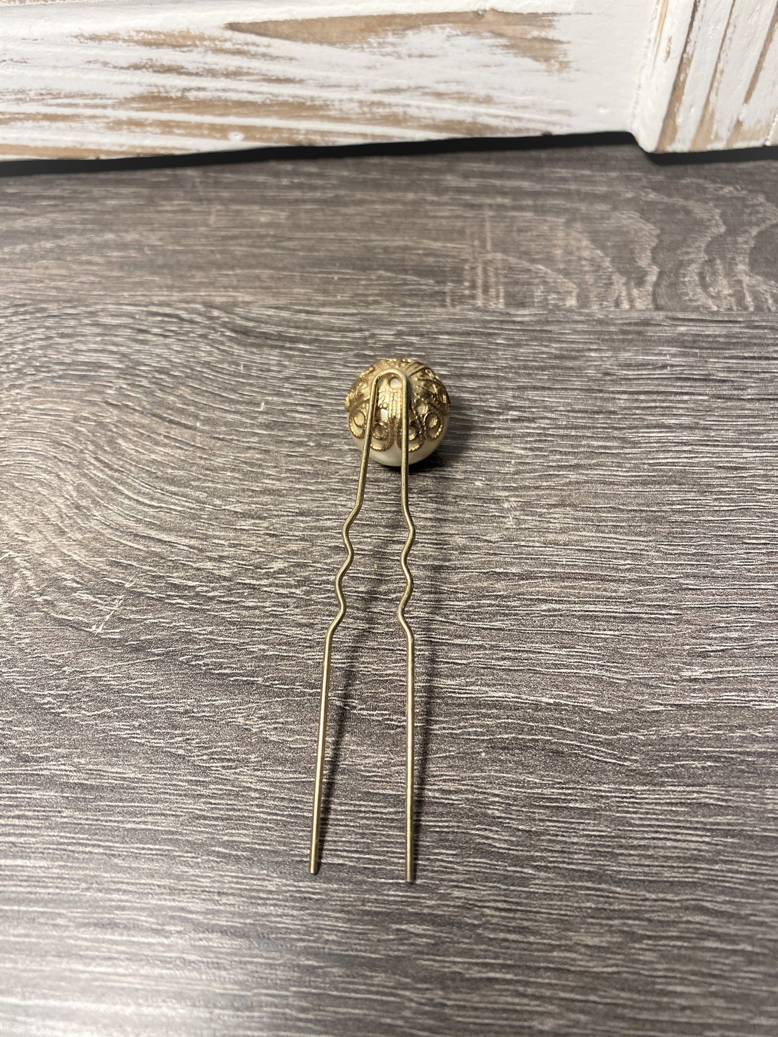 Vintage Beige Faux Pearl Fancy Hair Pins Set of 2 3.25 Etsy