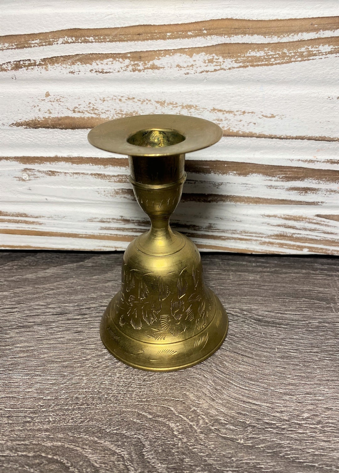 Vintage Z. Y. India World Gift Brass Bell / Candle Holder Etsy