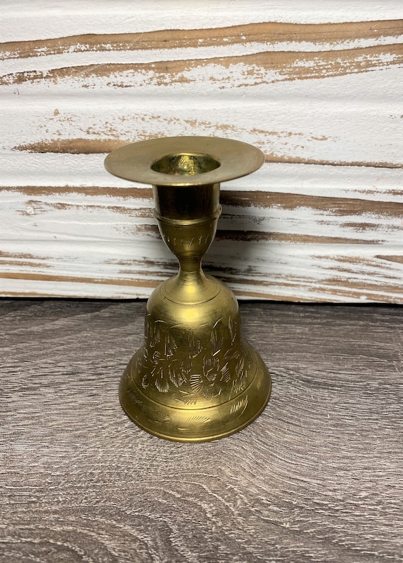 Vintage Z. Y. India World Gift Brass Bell / Candle Holder Etsy