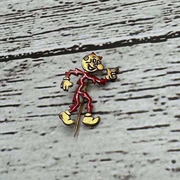 Vintage Reddy Kilowatt Electric Company Character Stick Pin- Red Enamel and Gold Tone