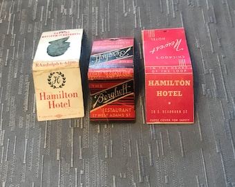 Vintage Matchbook Covers from Chicago, Set of 3 *SHIPS FREE*