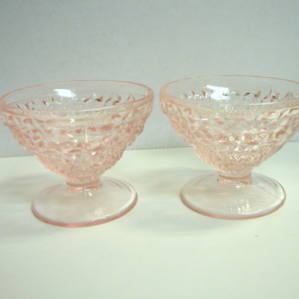Pink Depression Glass Sherbet/Fruit Cups, Set of 2