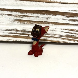 Vintage Mid Century PVC Rubber Red Cat Figure Toy
